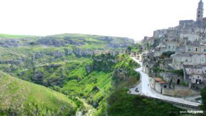Matera sassi cave city Italy river